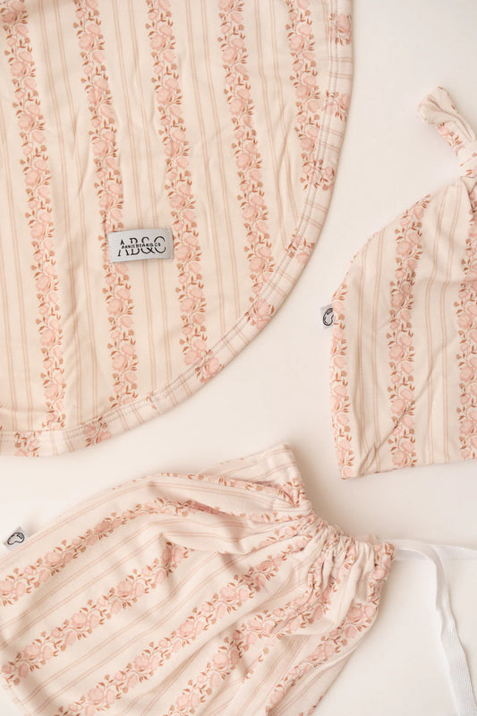 Rosy Reverie | Swaddle Blanket & Beanie Set
