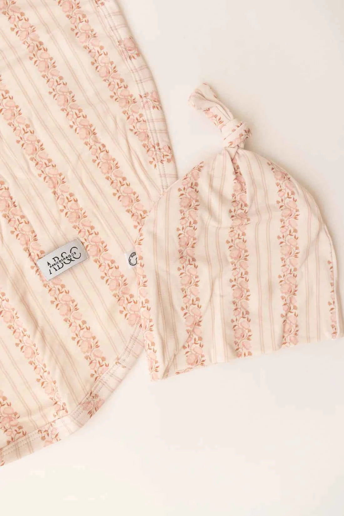 Rosy Reverie Swaddle Blanket & Beanie Set
