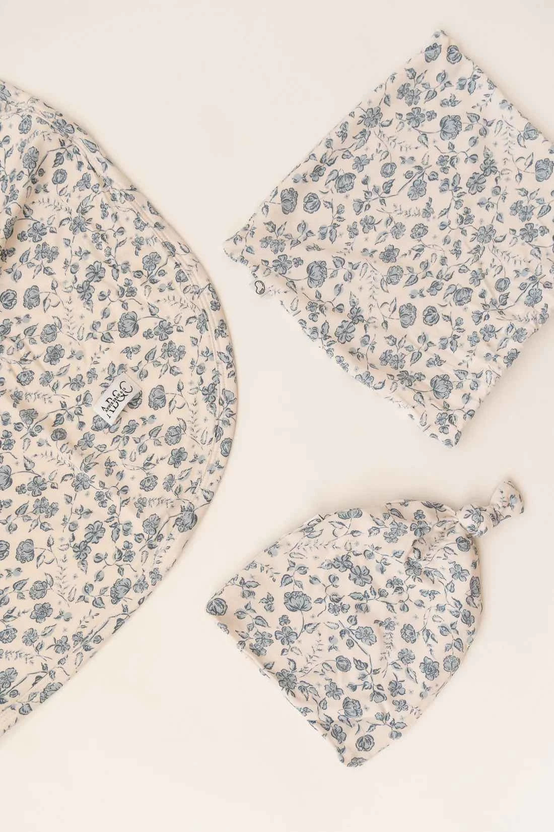Bluebell Bloom Swaddle Blanket & Beanie Set