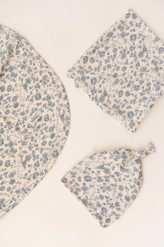 Bluebell Bloom | Swaddle Blanket & Beanie Set