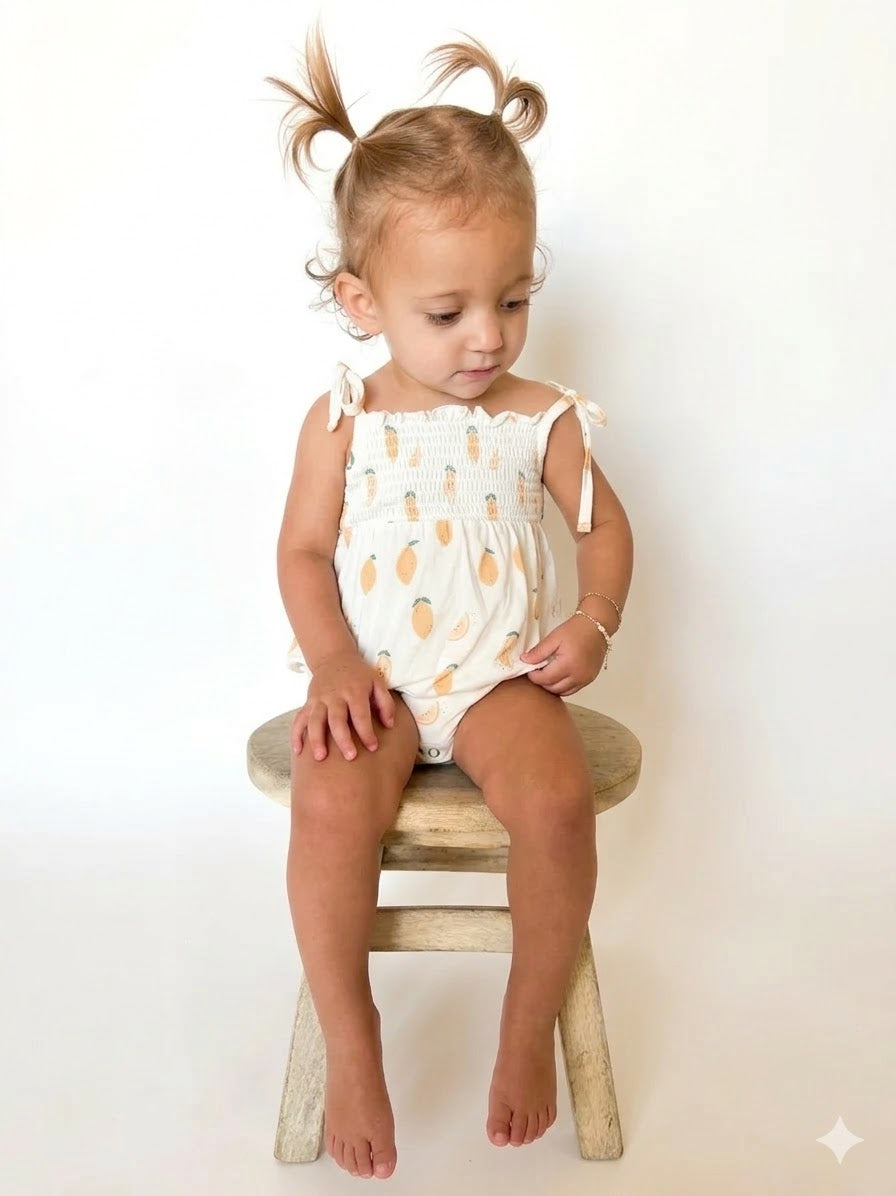 Lemons Bubble Tie Romper